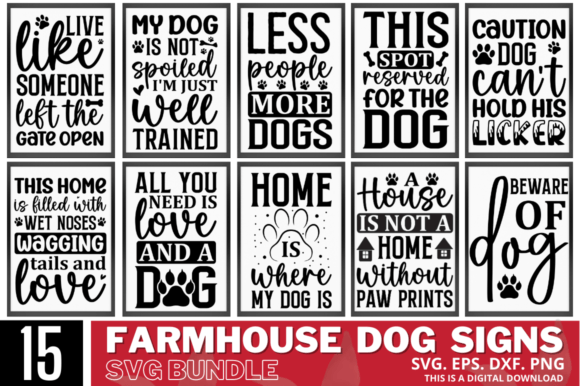Download Farmhouse Dog Sign Svg Bundle - Dog sign Collection