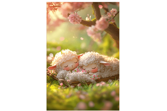 Download Cute Sheep Chibi Easter Card Design - Easter card design Collection