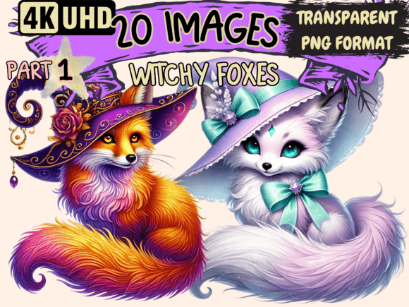 Download Witchy Foxes Clipart P1 - Premium Resources